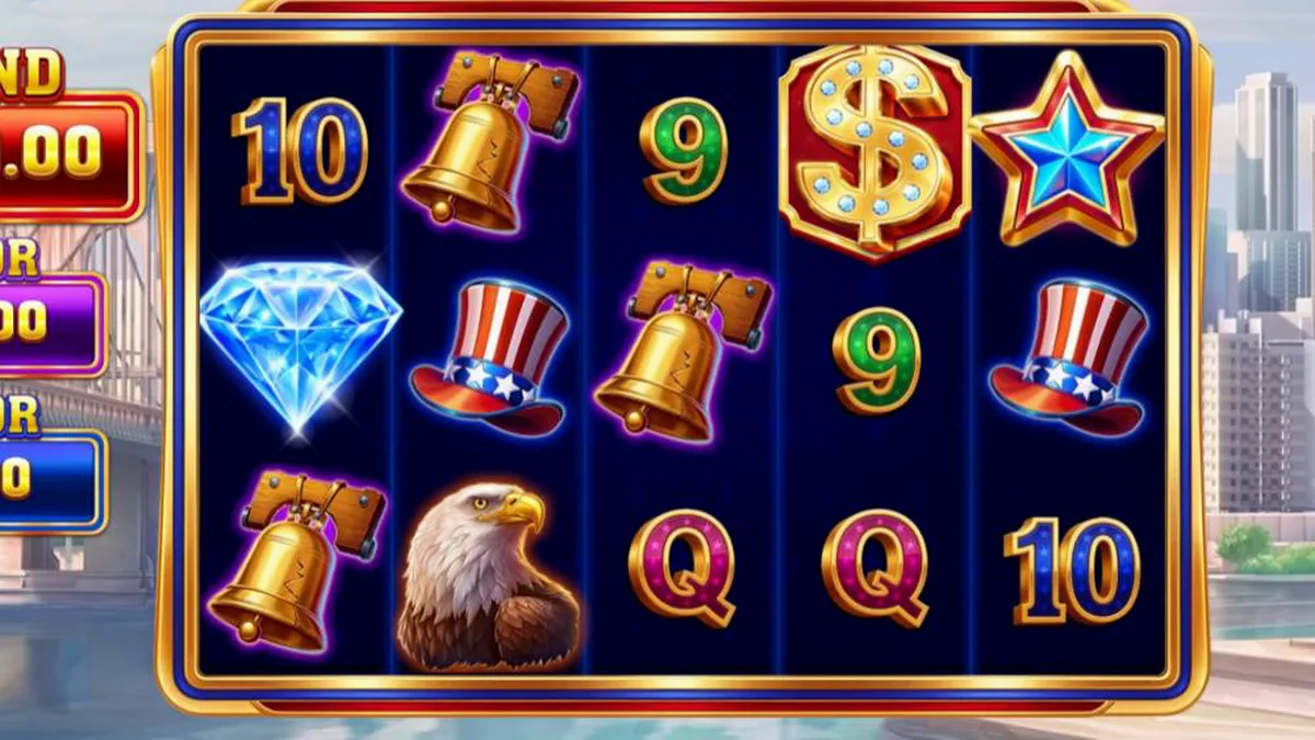 Legacy of Liberty slot game screen featuring American themed symbols